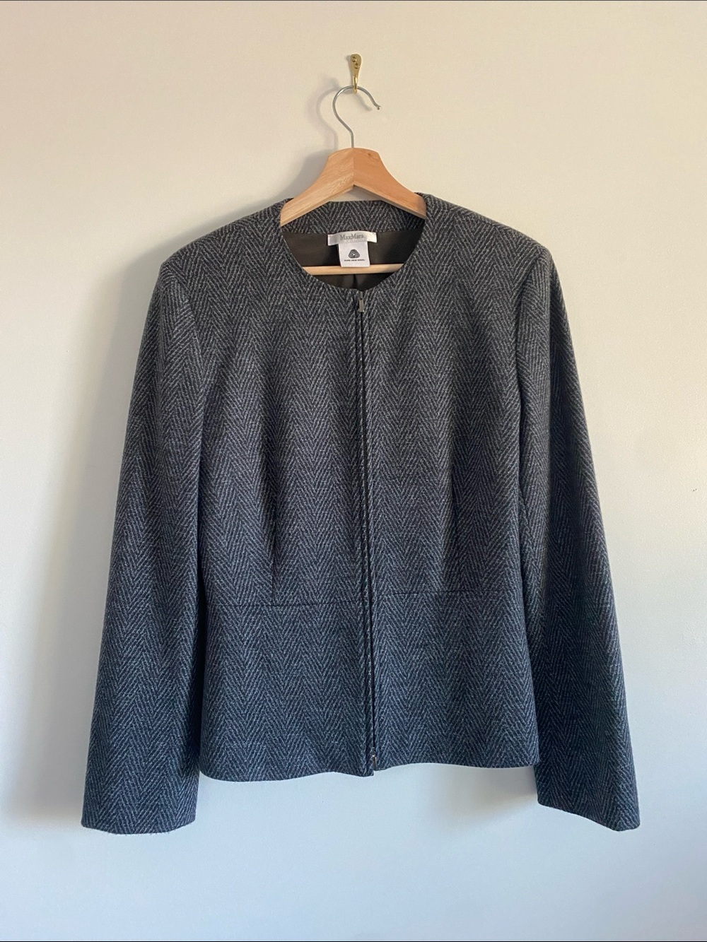 MaxMara Wool Herringbone Blazer